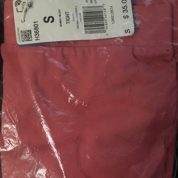 adidas Originals Womens Knit mid-rise Tights Hazy Rose Size Small New - Picture 8 of 9